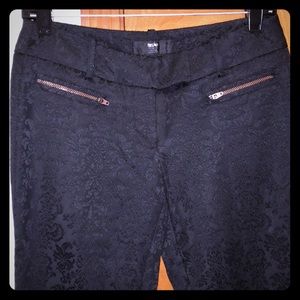 Black Dress Pants paisley-like pattern (all black)